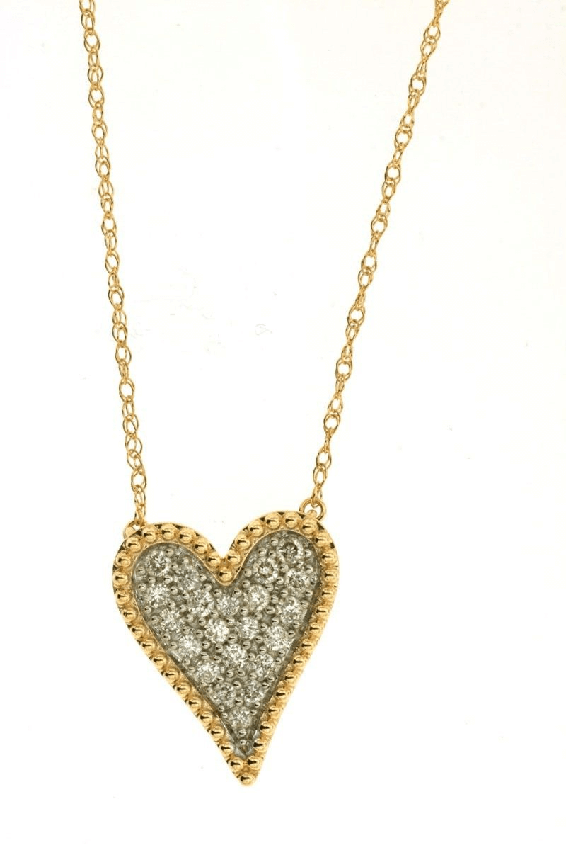 0.21ct Champagne Diamond Heart Pendant in 14K Yellow Gold