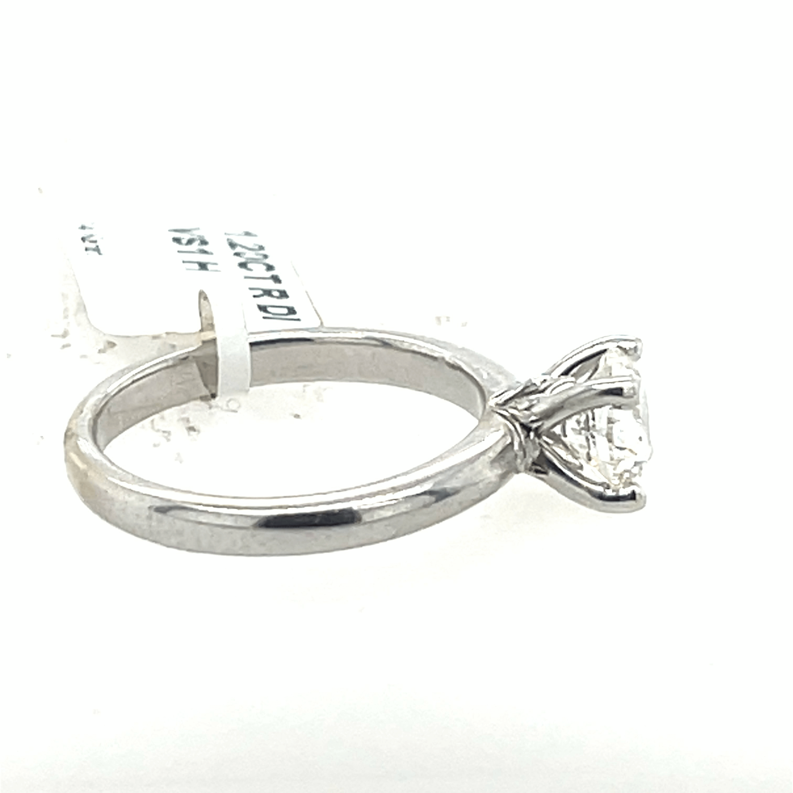 0.81ct Round Diamond • 14K White Gold • Size 7.25 - Image 3