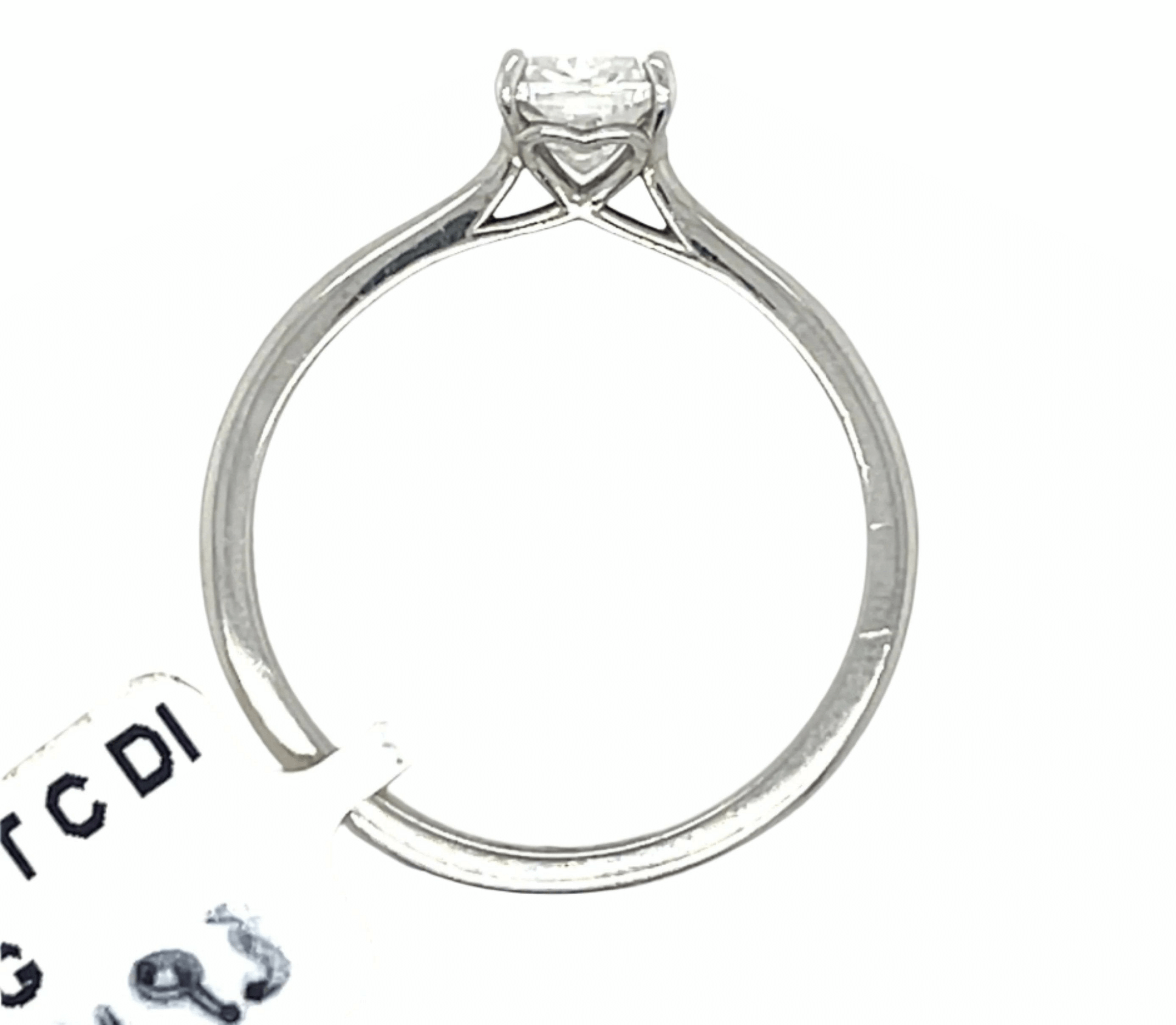 0.81ct Round Diamond • 14K White Gold • Size 7.25 - Image 4