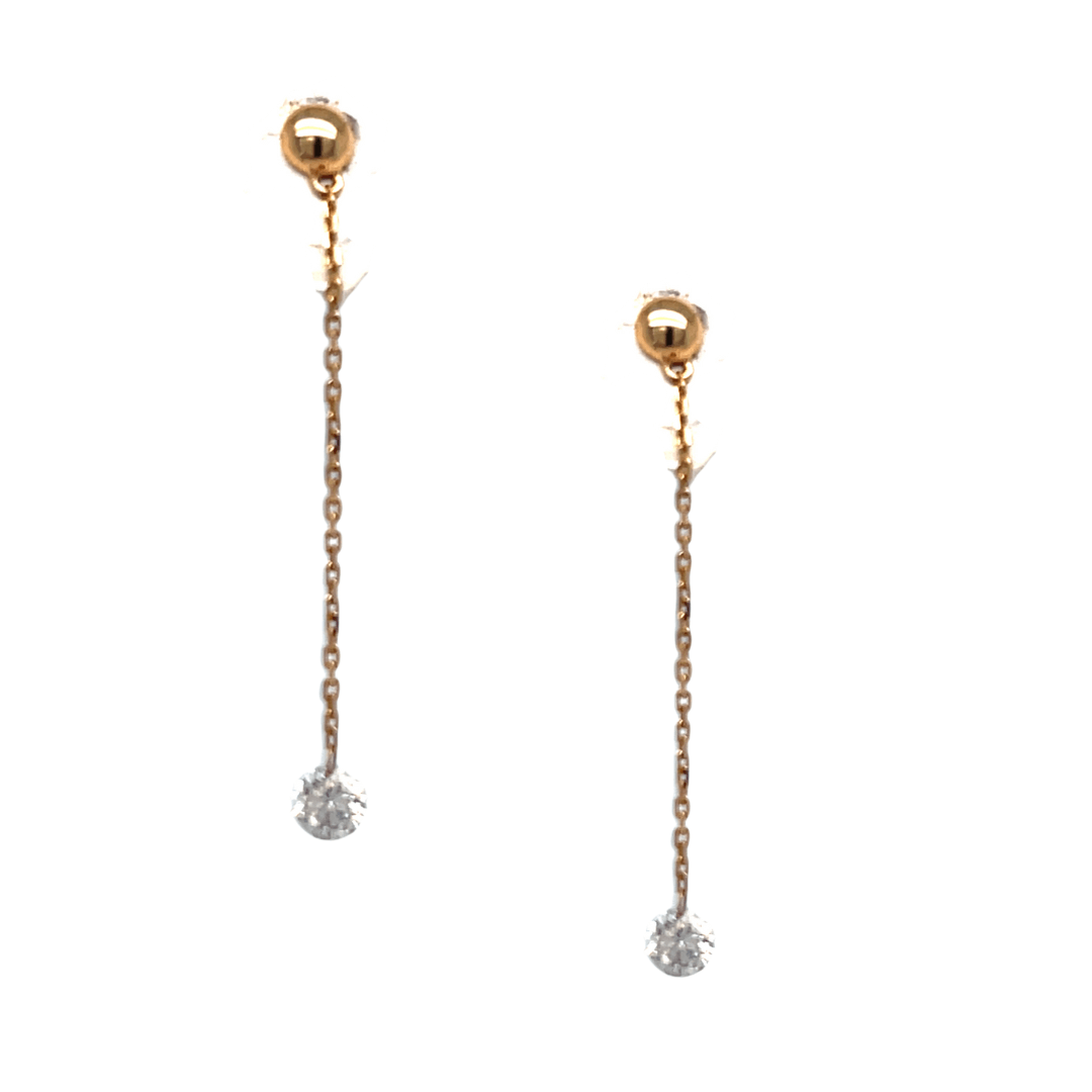 0.50ct Natural Diamond Drop Earrings – 14K White Gold