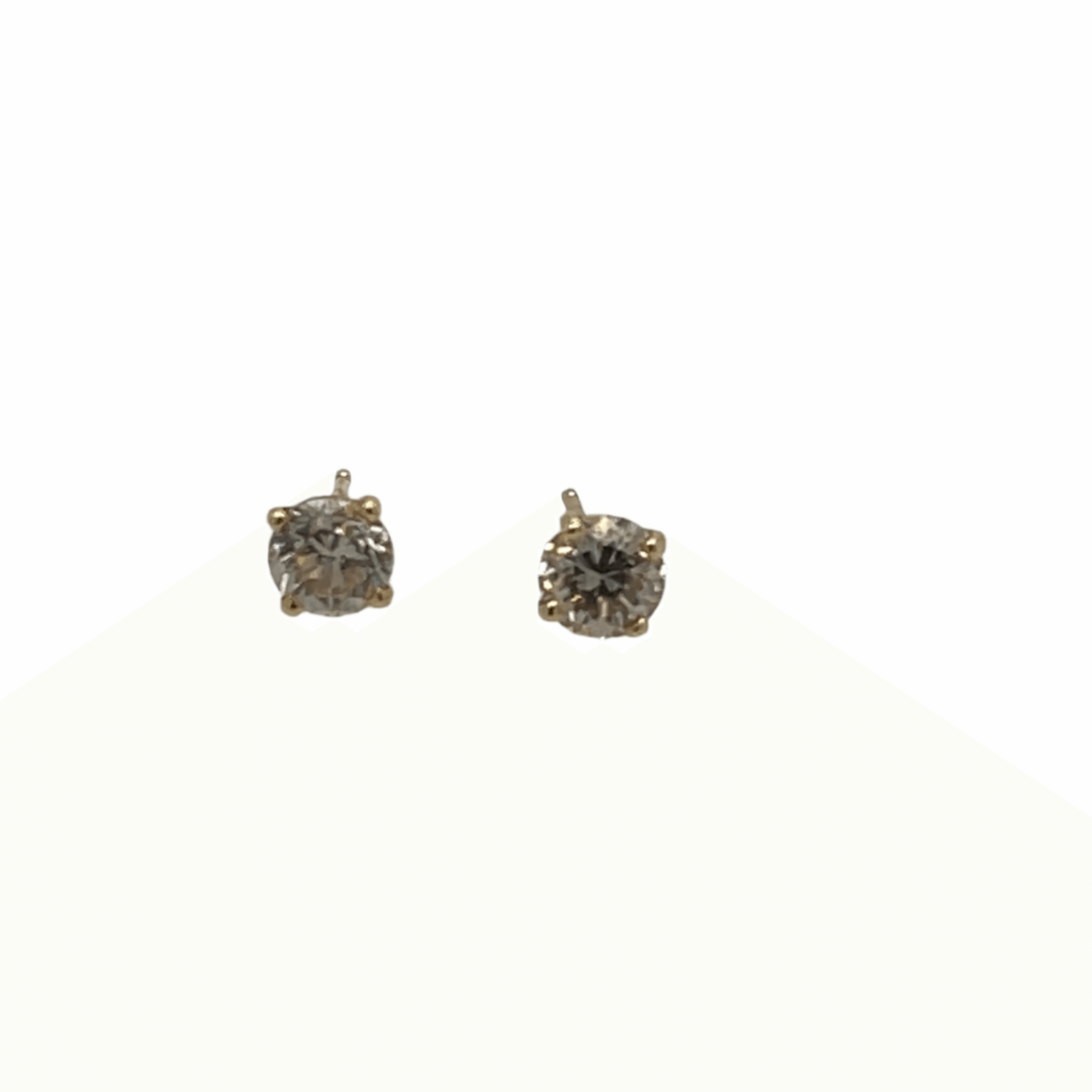 Yellow Gold Diamond Stud Earrings – 14K, .05ct