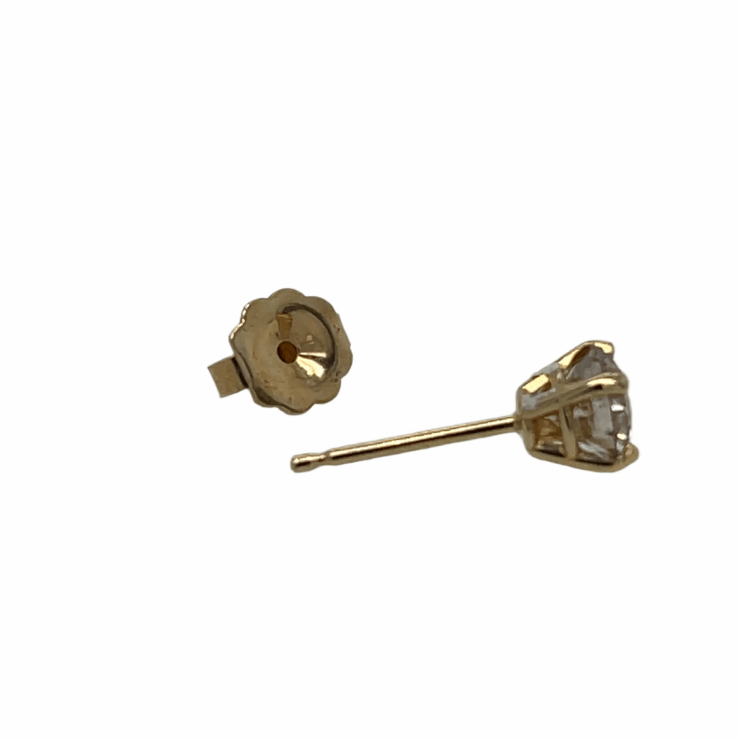 Yellow Gold Diamond Stud Earrings – 14K, .05ct - Image 3