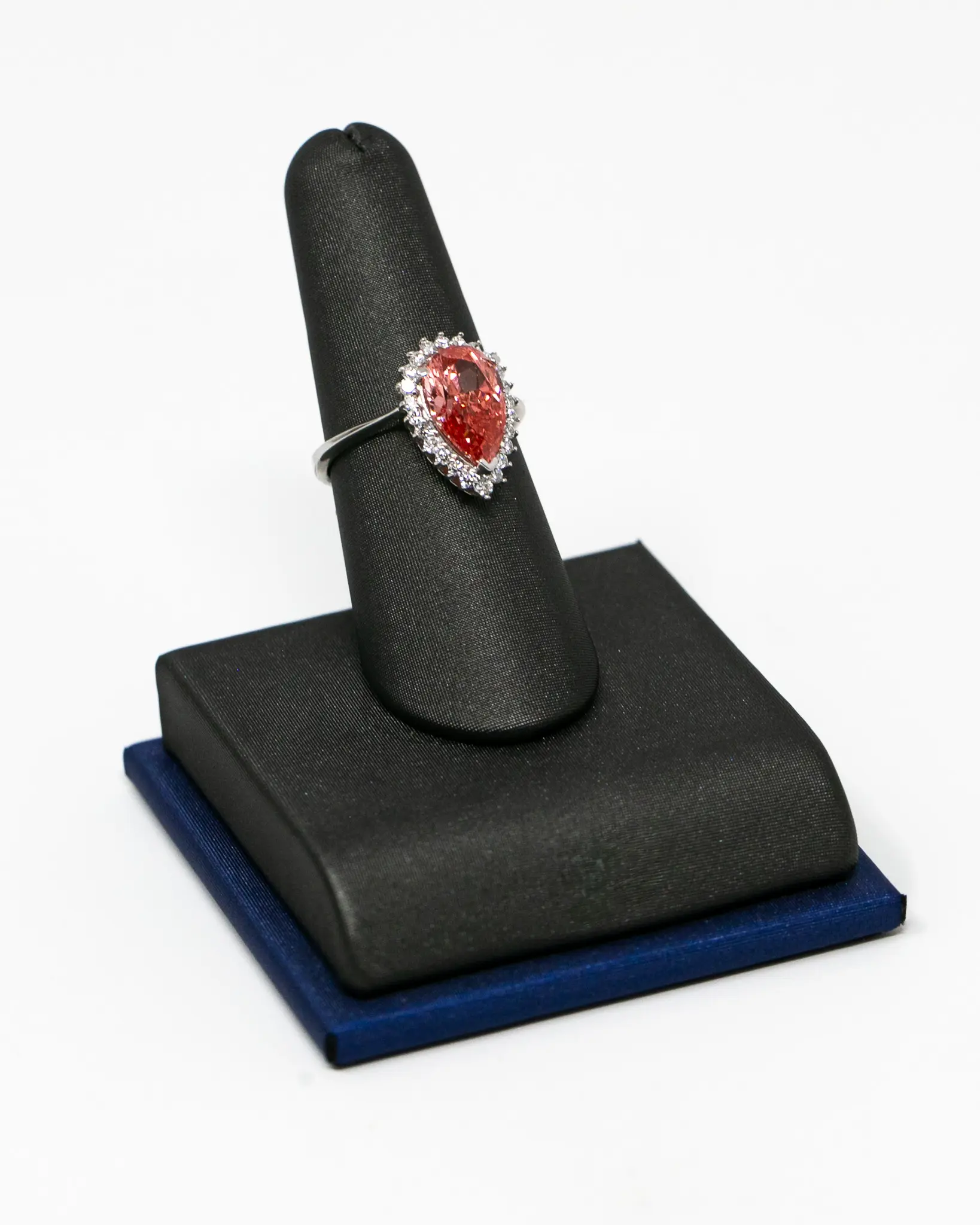 Pink Pear Shape with Halo Lab Diamond