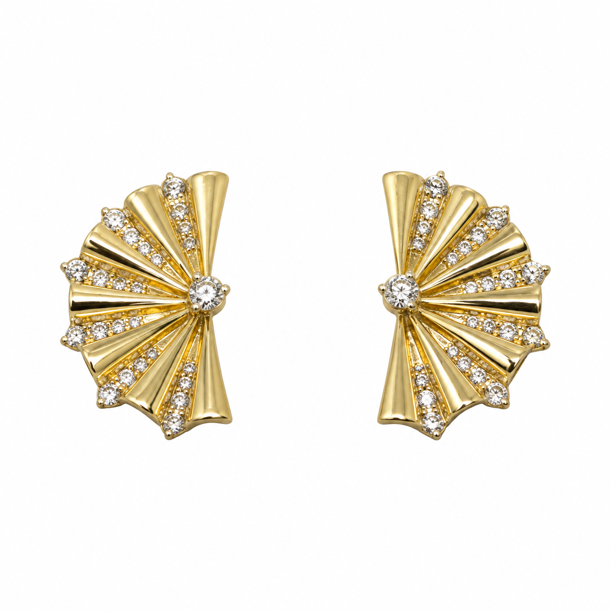 Diamond Fan in Yellow Gold