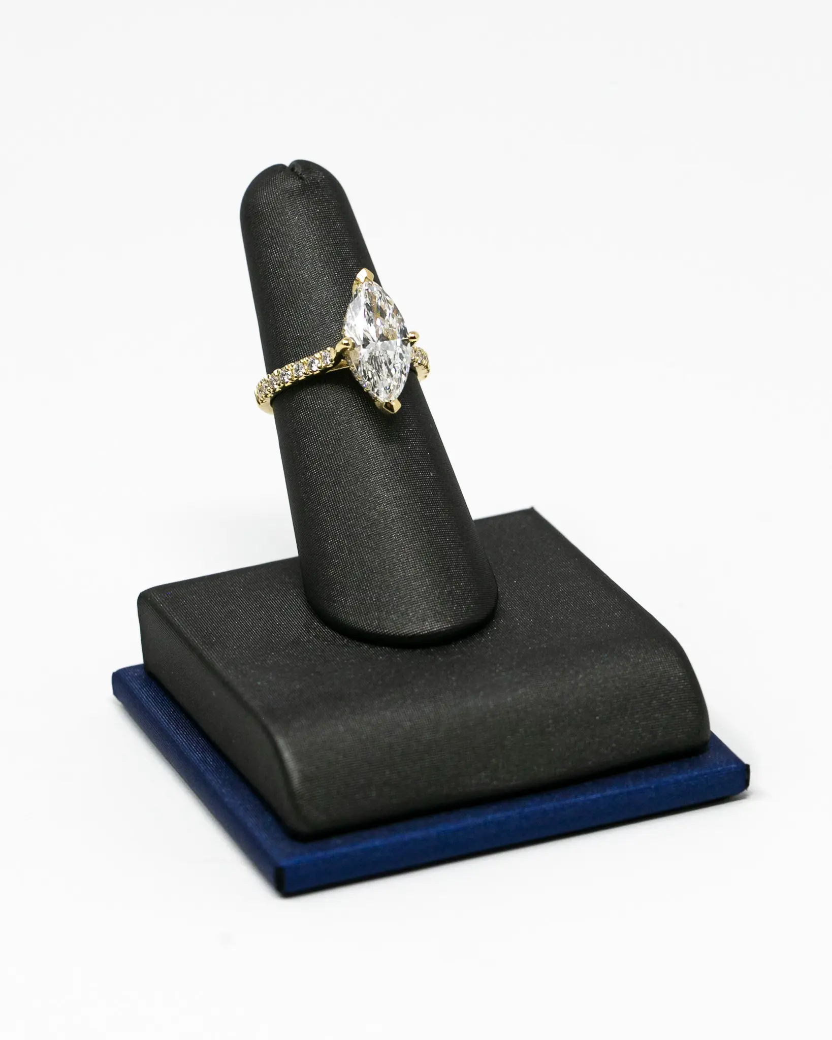 Marque Solitaire Lab Diamond in Yellow Gold