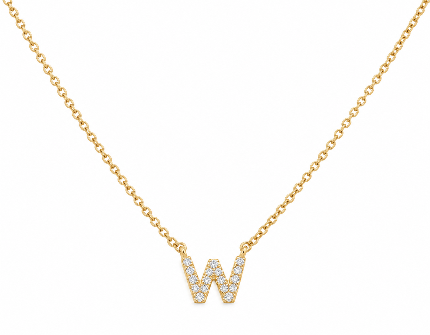W Shape Diamond Necklace