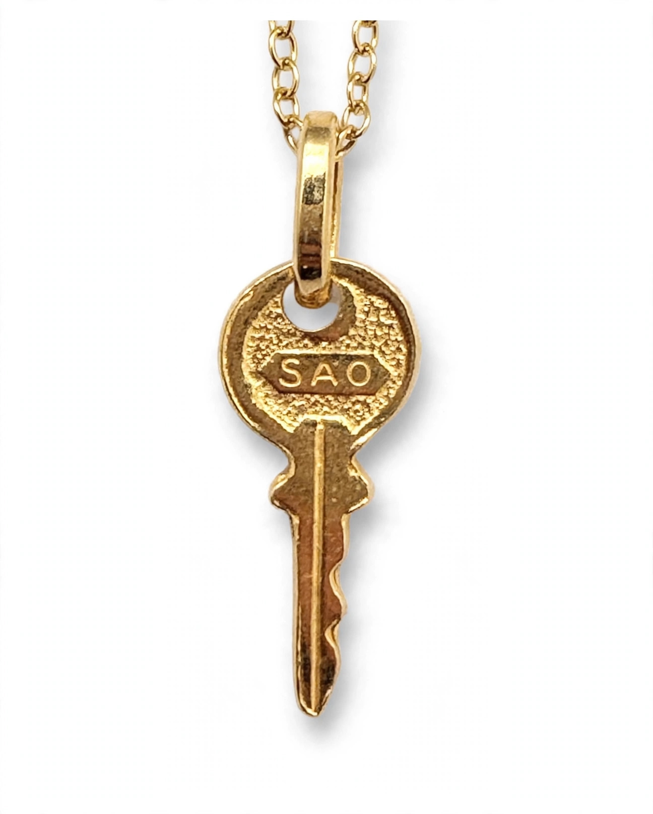 Vintage Italian Key Charm in Yellow Gold