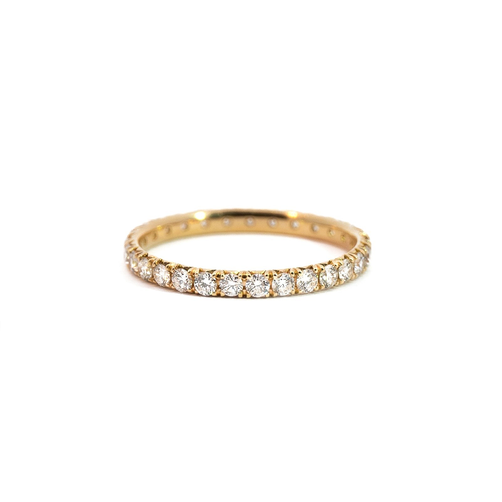 Round Diamond Eternity Band in Yellow Gold