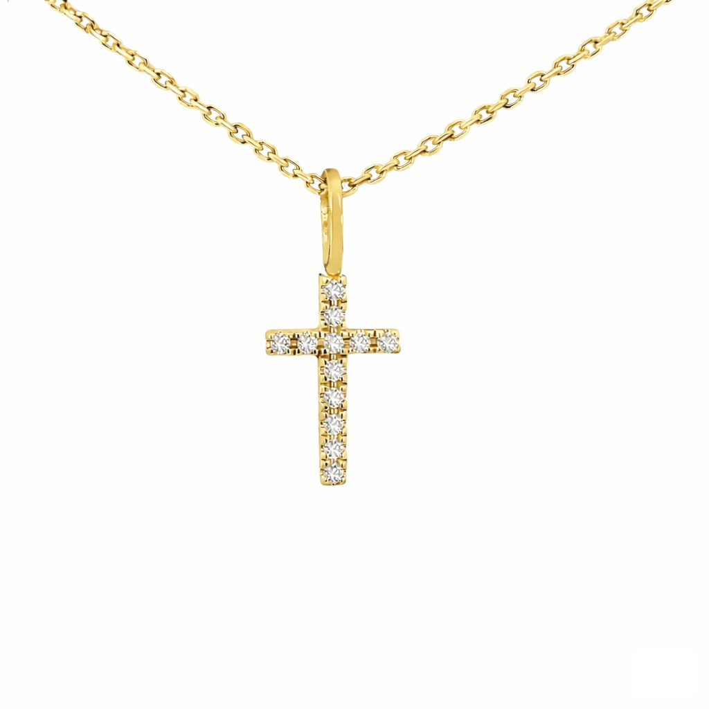 Natural Briliance Diamond Cross Pendant