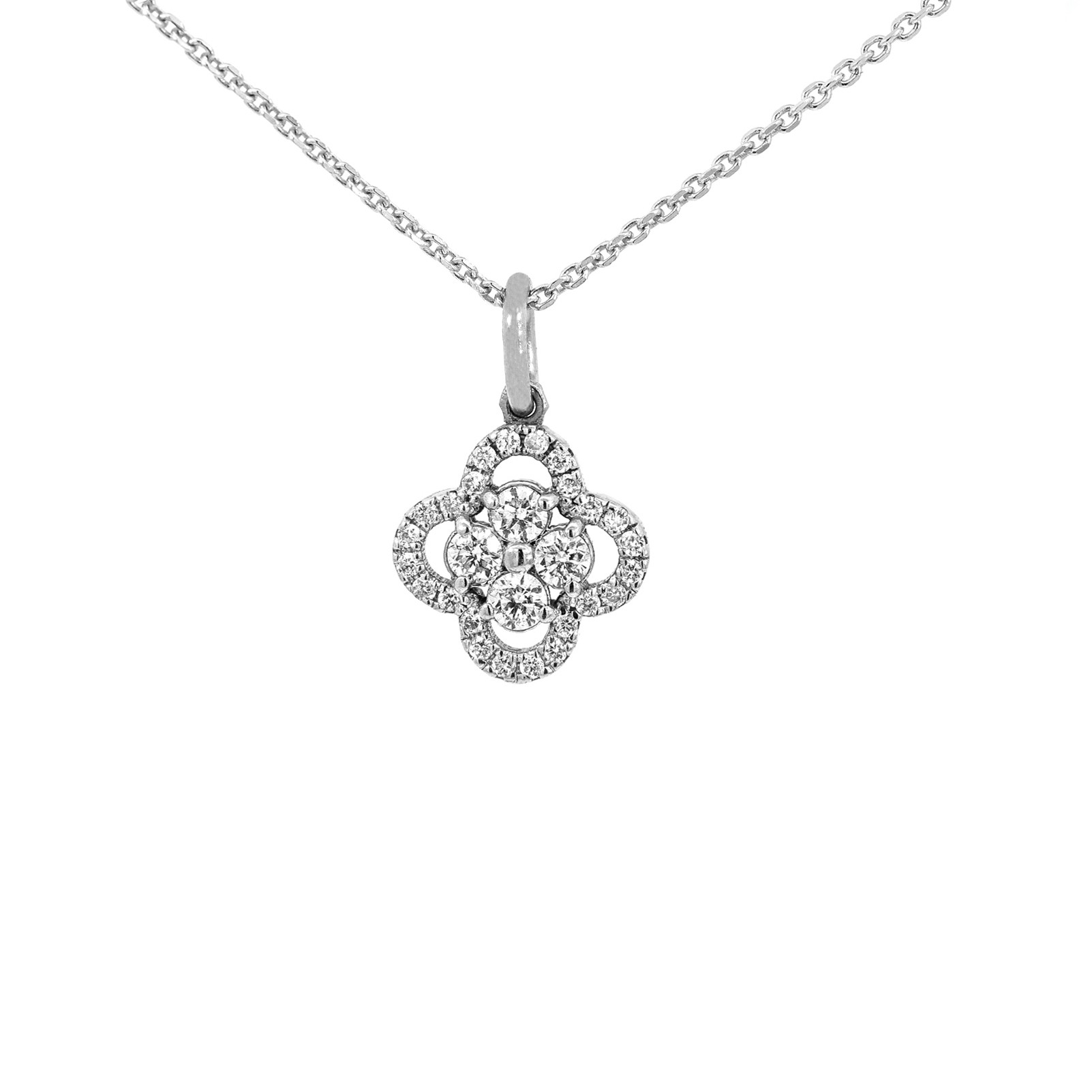 Sparkle Floral Diamond Pendant 0.20 CTW