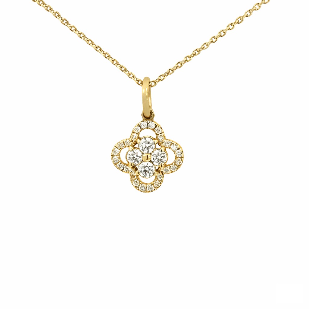 Sparkle Floral Diamond Pendant 0.20 CTW