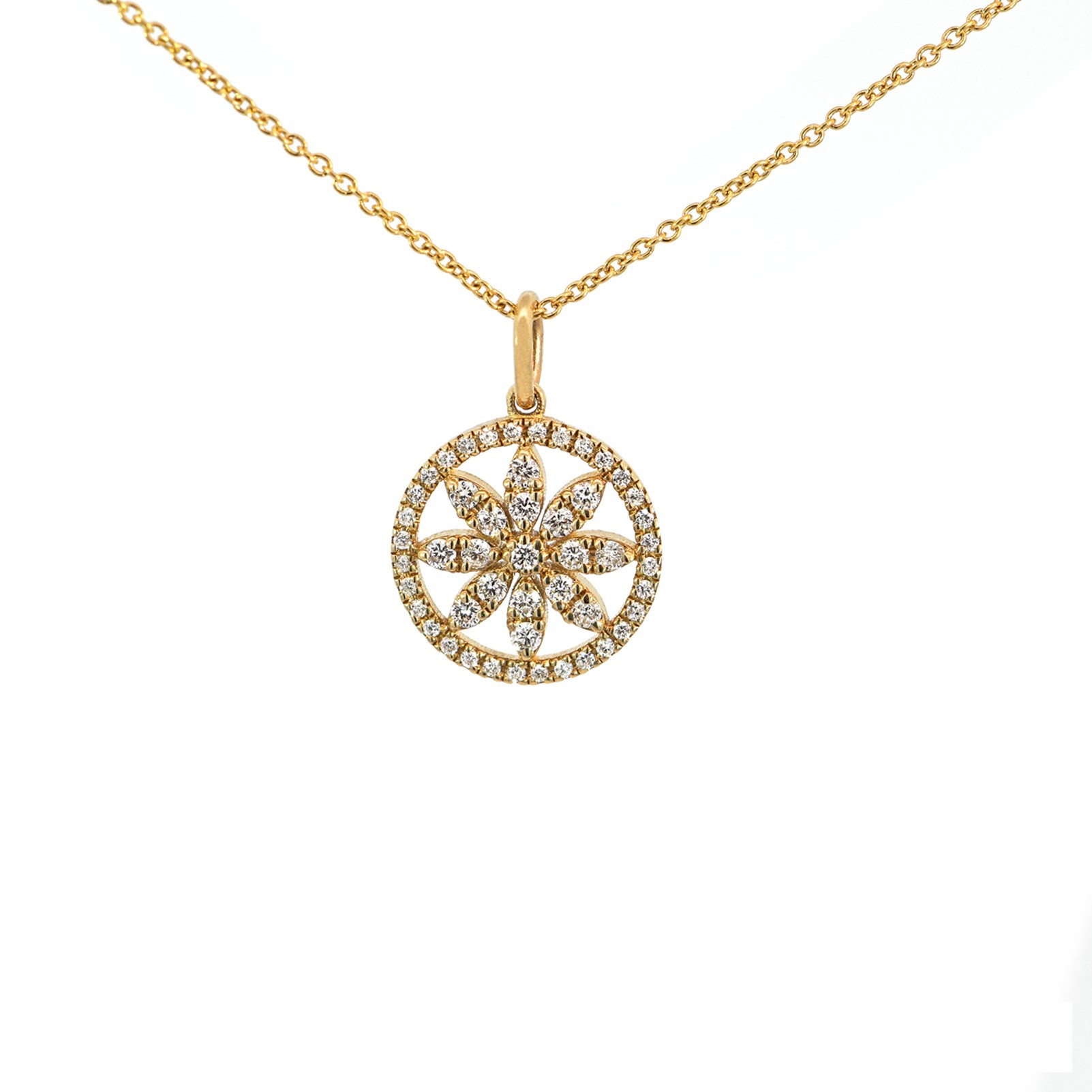 Floral Diamond Pendant 0.30 CTW