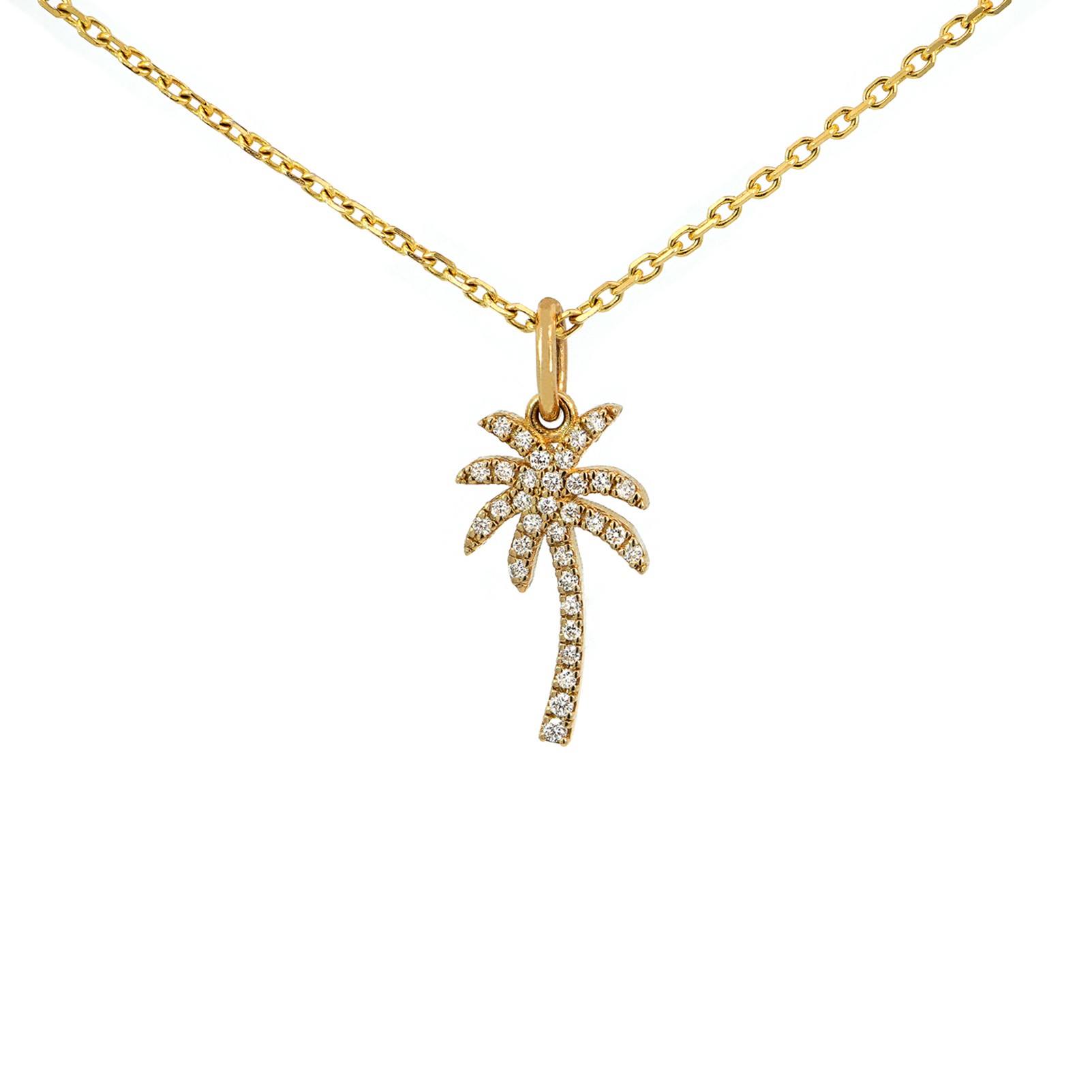 Natural Diamond Palm Pendant (0.1 CTW)