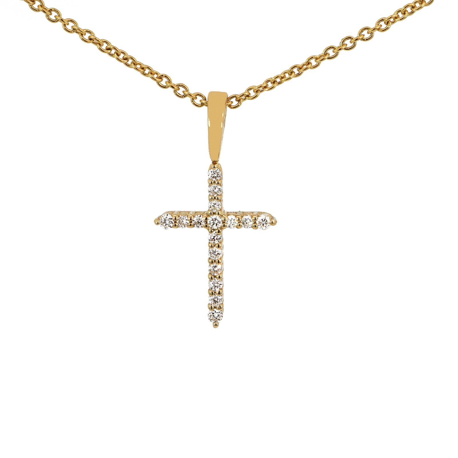 Natural Diamond Classic Cross Pendant