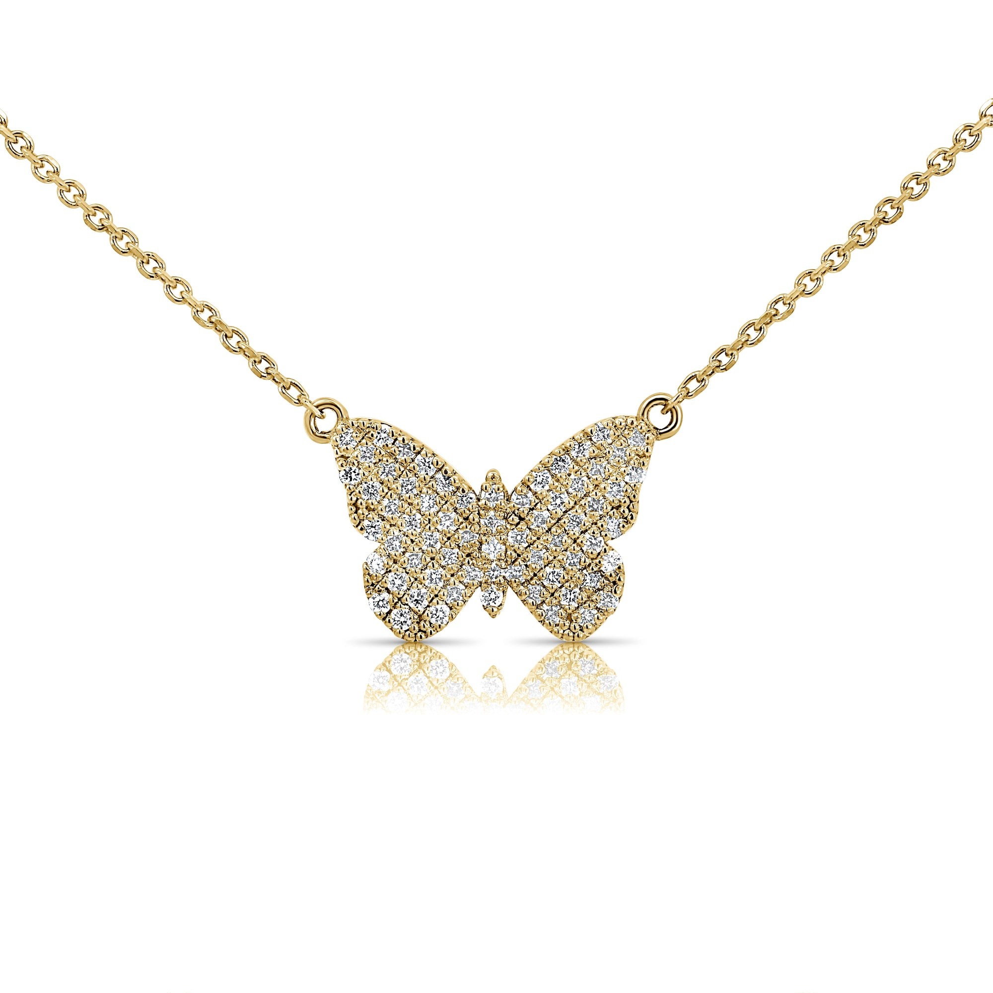 Dainty Butterfly Diamond Pendant 0.20 CTW