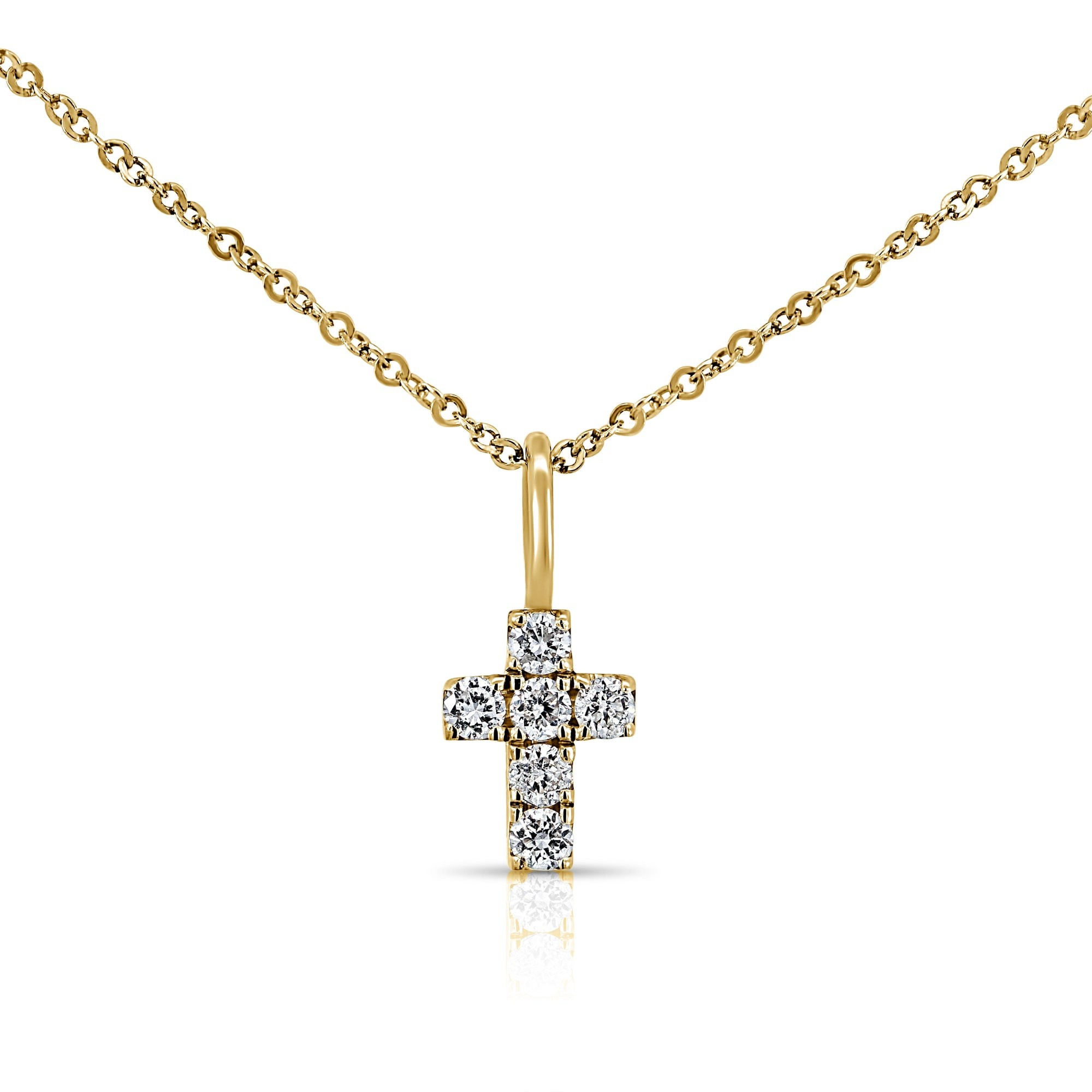 Natural Diamond Dainty Cross Pendant (0.1 CTW)