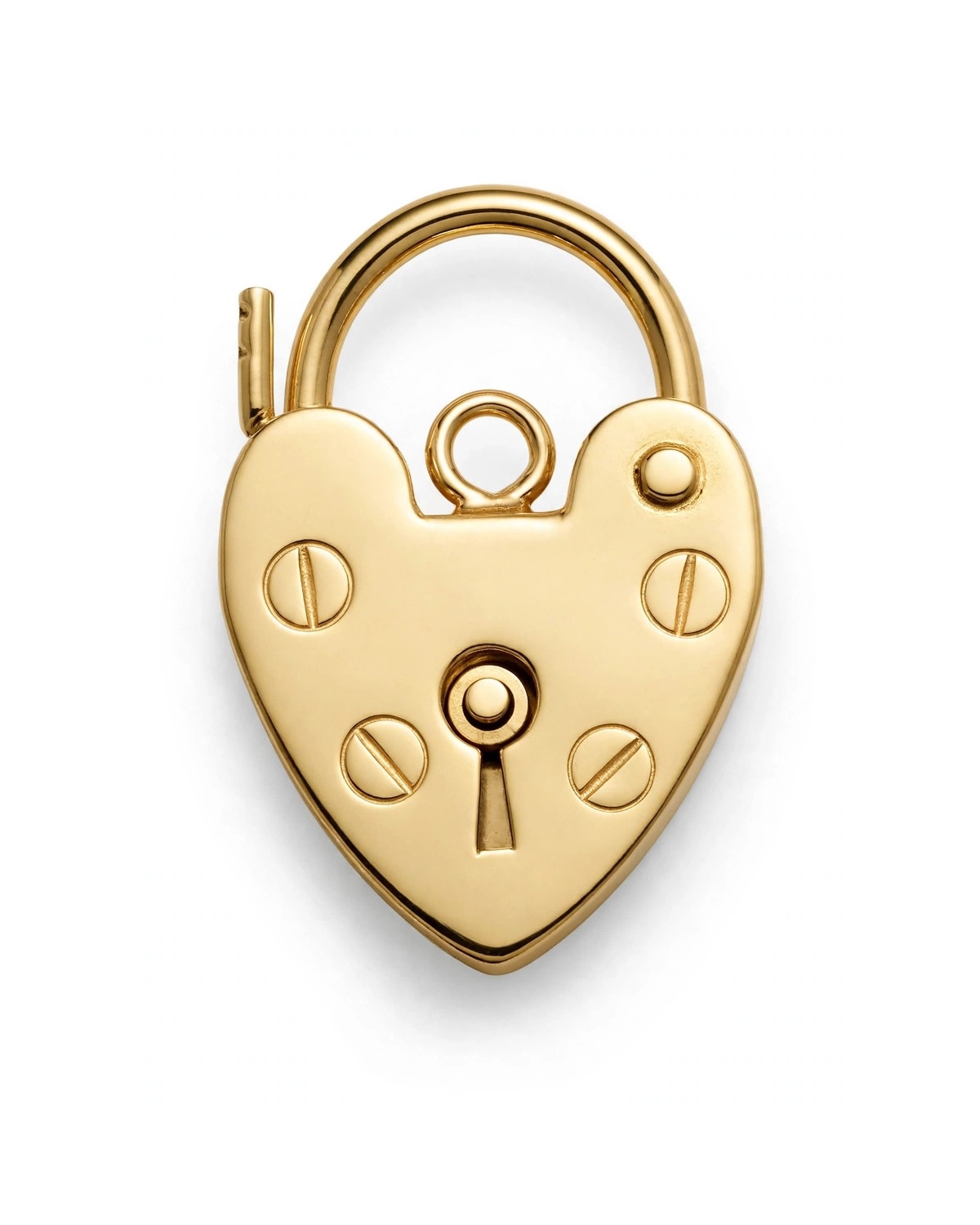Victorian Heart Padlock Charm Yellow Gold