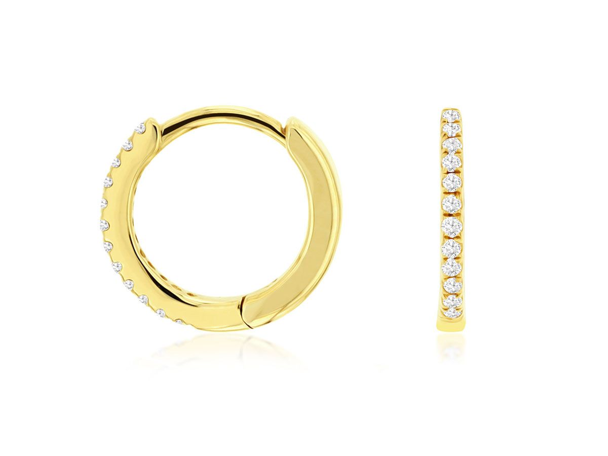 Diamond Hoops in Yellow Gold