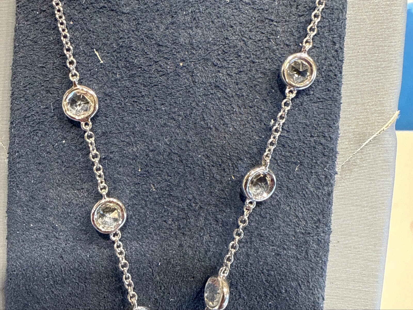 Bezel White Sapphire By The Yard in White Gold
