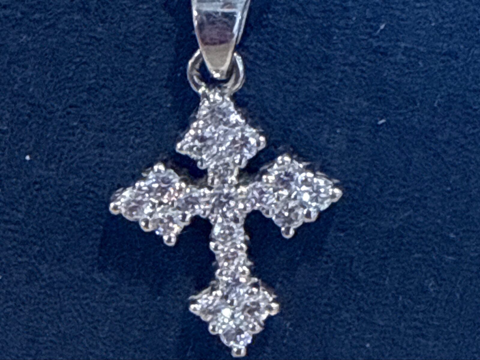 Gothic Diamond Cross in White Gold