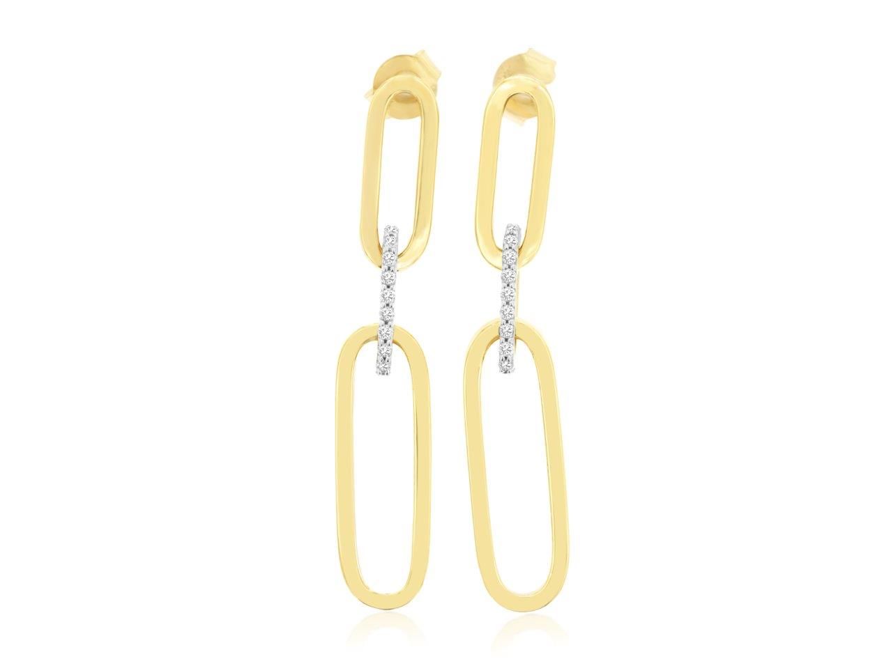 Diamond Link PaperClip Drop Earrings