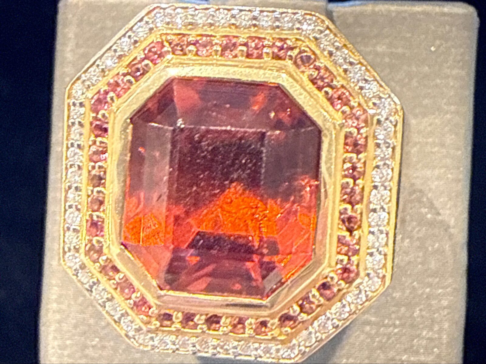 Signet Champagne Tourmaline & Diamond in Yellow Gold
