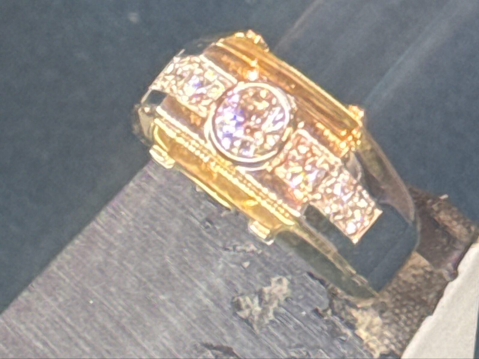 Men's Diamond Band in Two Tone Gold