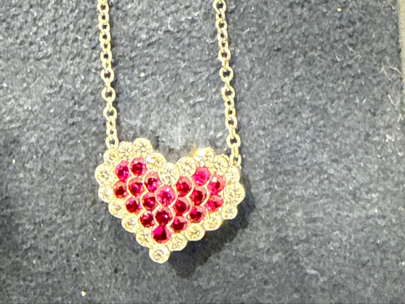 Heart Shape Ruby & Diamond in White Gold