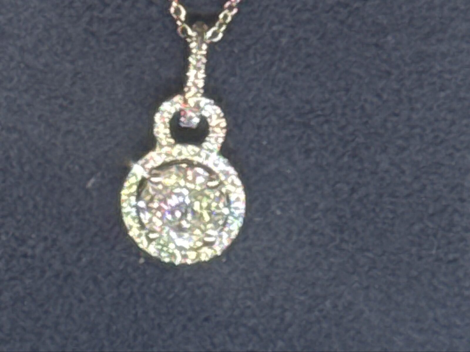 Circle Diamond With Halo in White Gold
