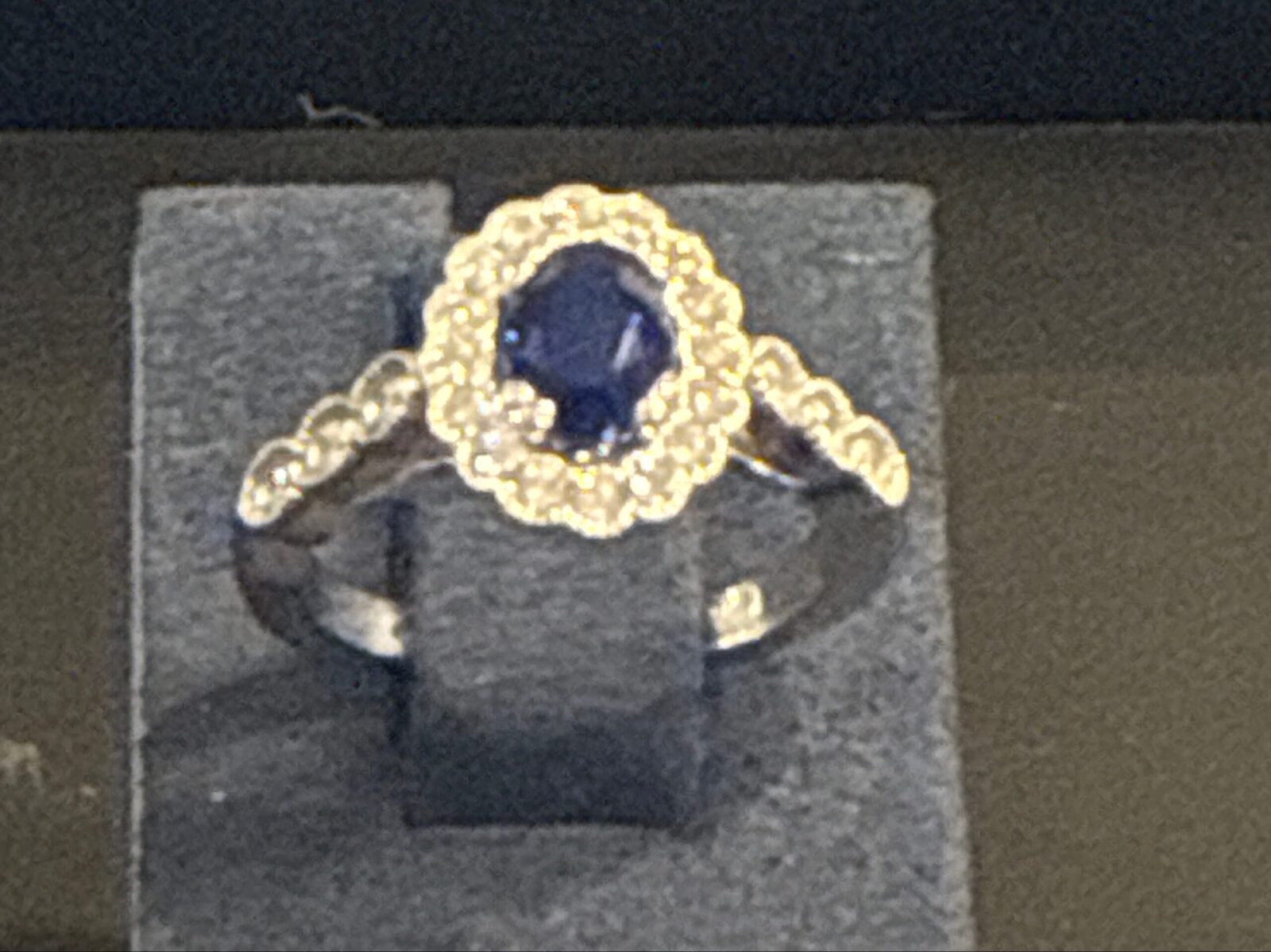 Oval Blue Sapphire With Diamonds in White Gold