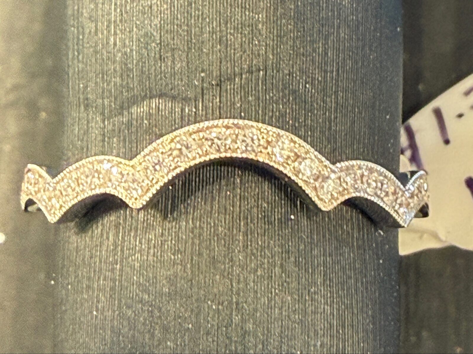 Wave Shape Diamond Band in White Gold