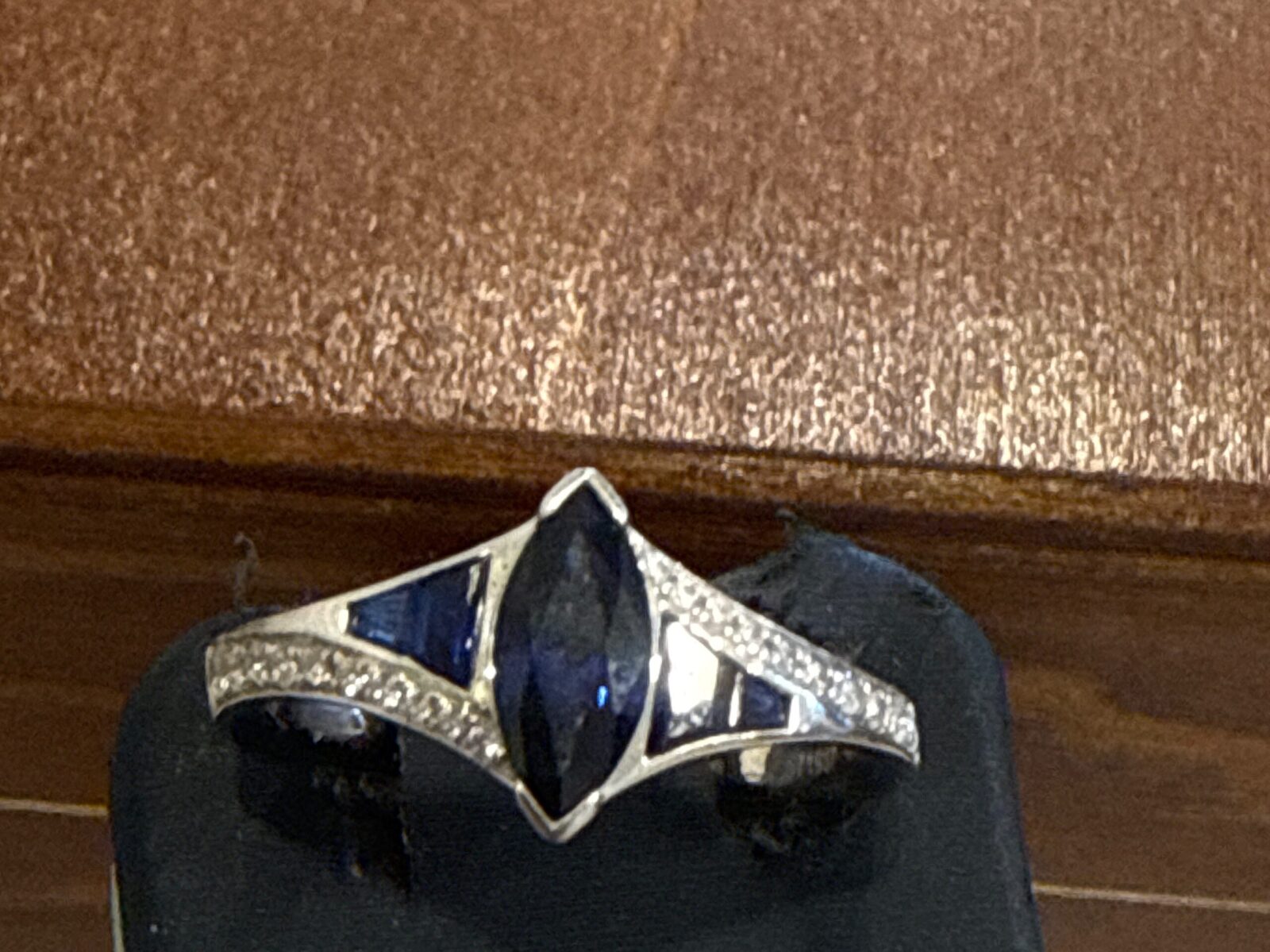 Marquee Blue Synthetic Sapphire & Cubic Zirconia in Sterling Silver 925