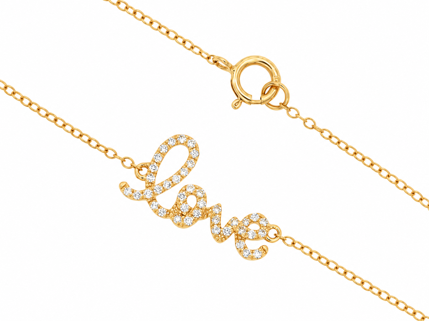 Diamond Love Bracelet in Yellow Gold on a clean white background