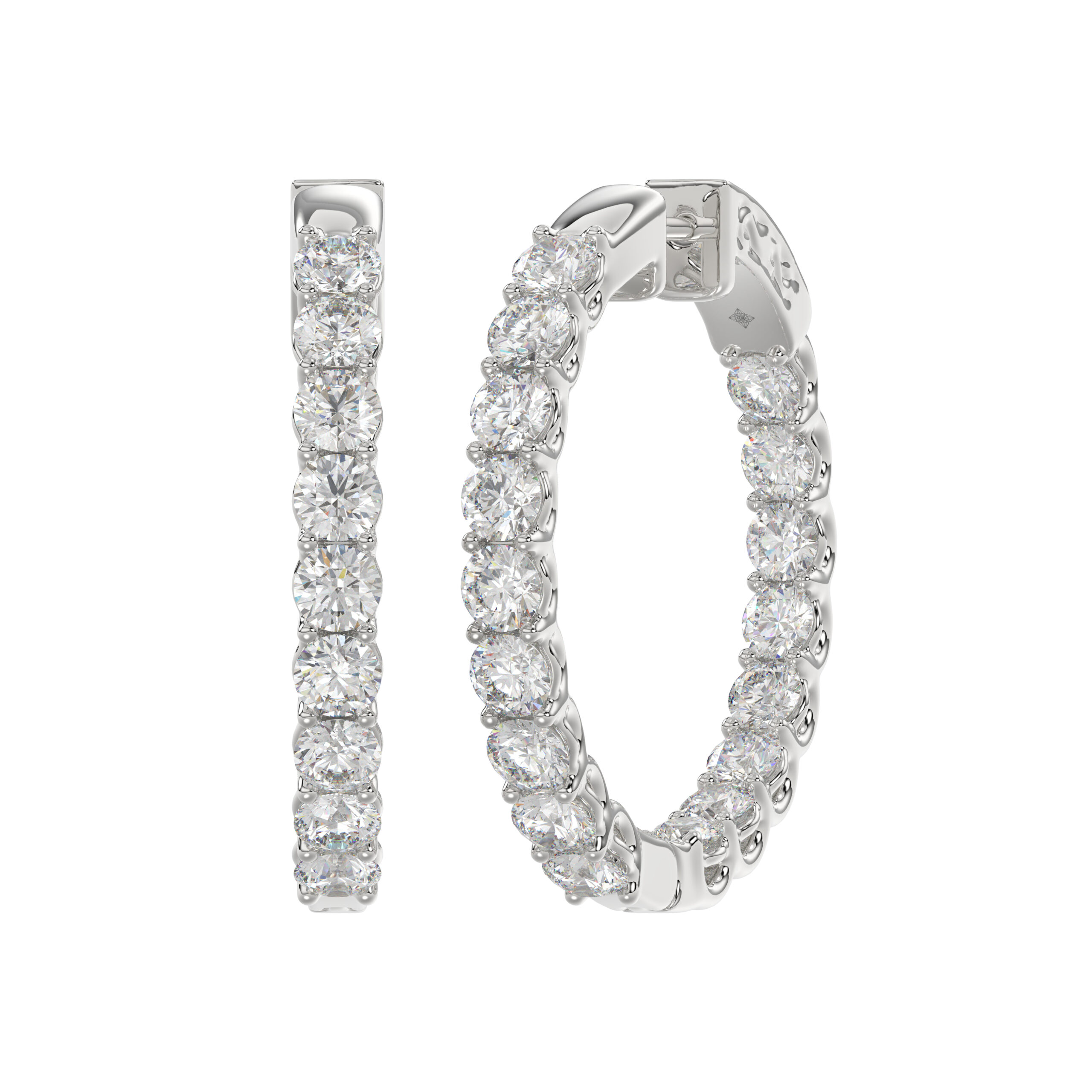 5.00 CTW Inside-Out Lab Diamond Hoops in White Gold