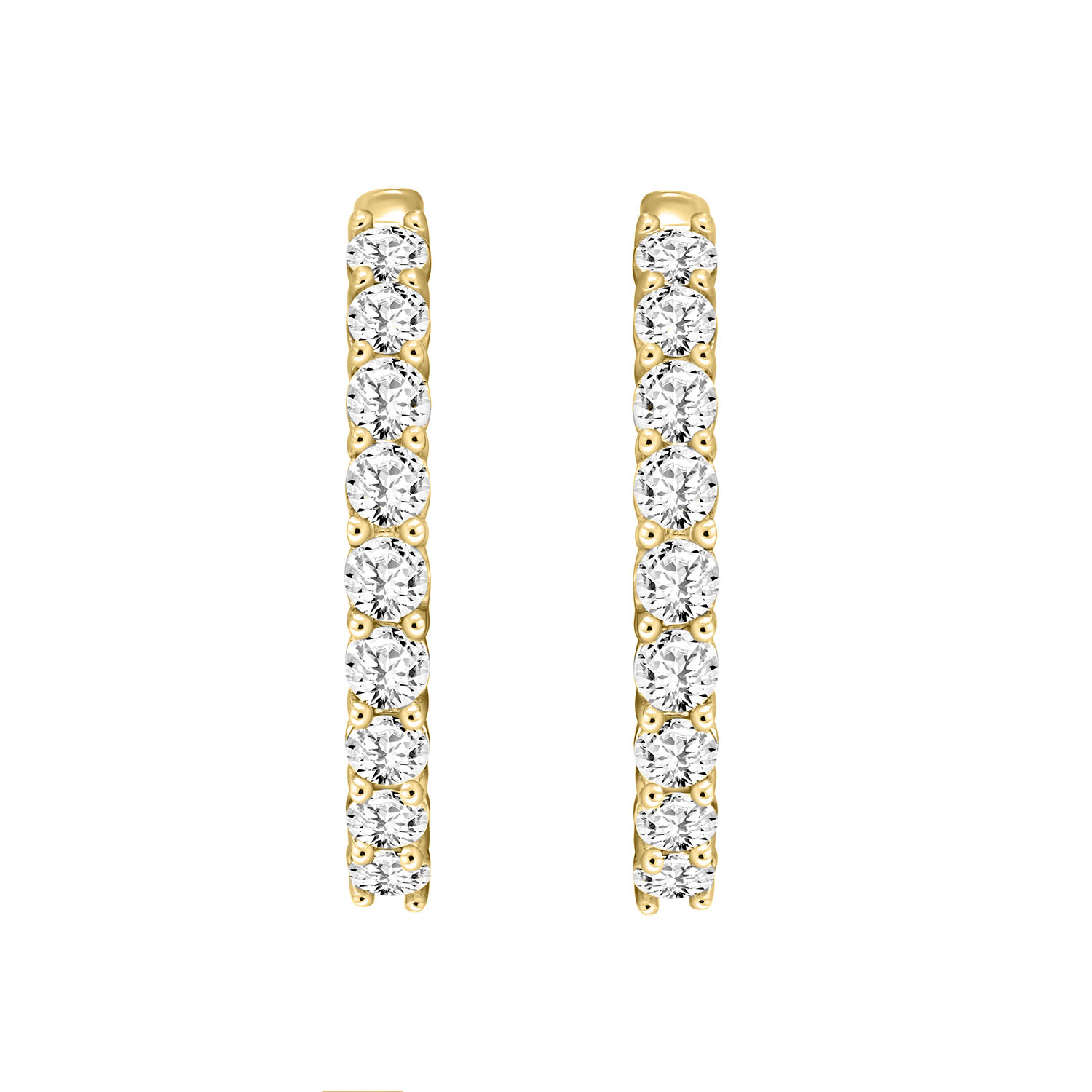 7.00 CT Inside-Out Hoop Earrings in Yellow Gold, alternate view 3