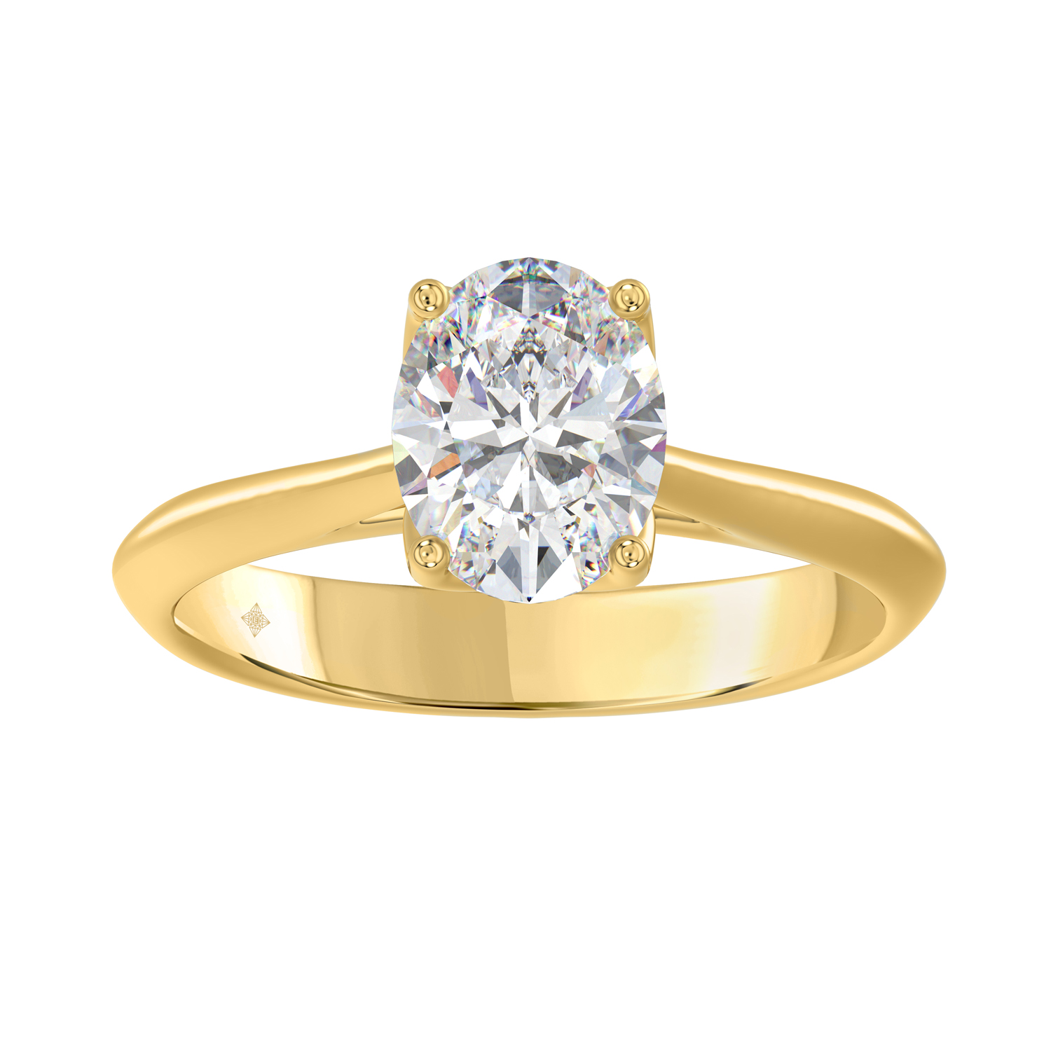 2.00 CT Oval Lab Diamond Solitaire Ring in Yellow Gold