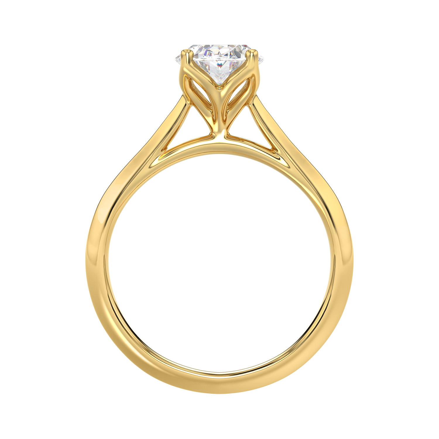 2.00 CT Oval Lab Diamond Solitaire Ring in Yellow Gold, alternate view 2