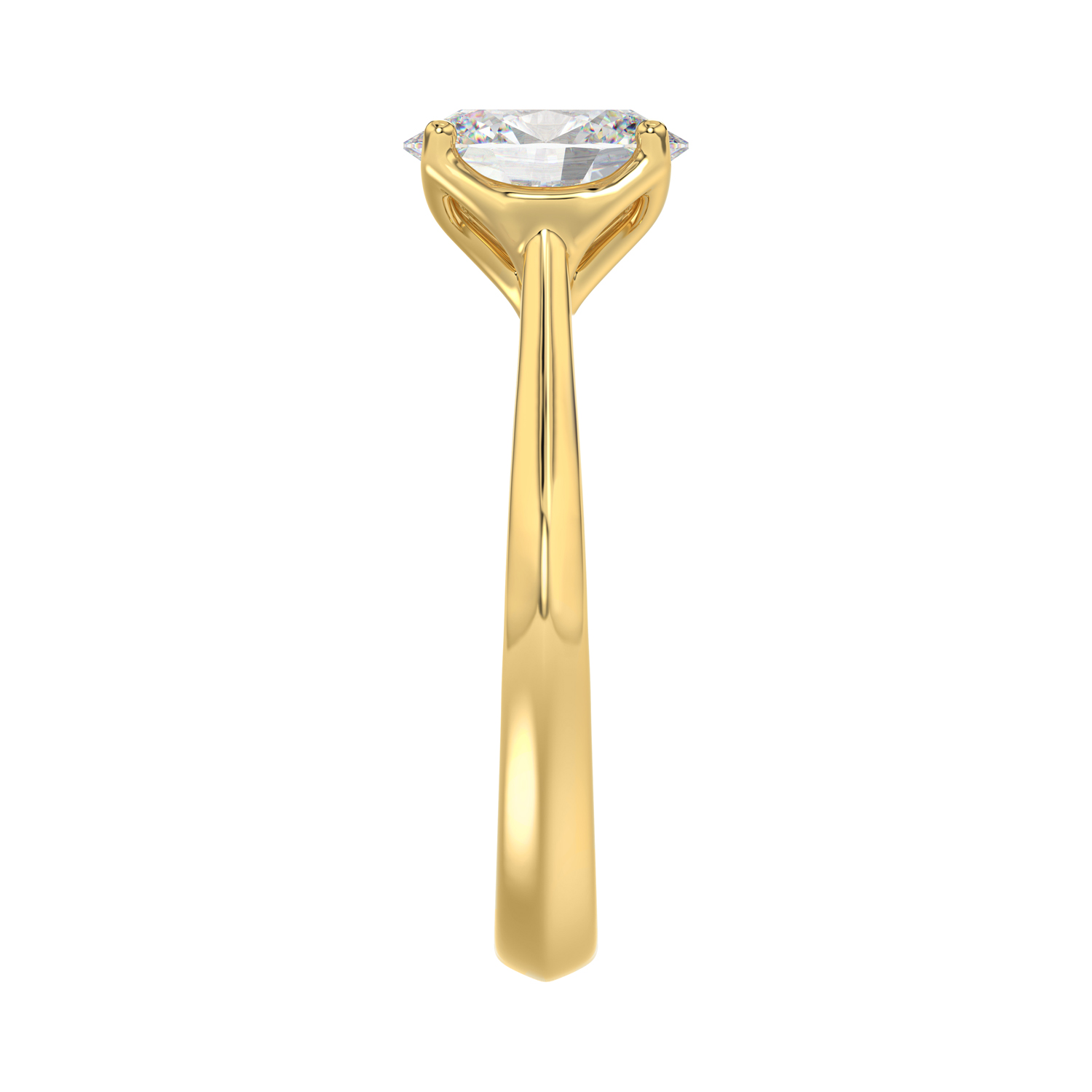 2.00 CT Oval Lab Diamond Solitaire Ring in Yellow Gold, alternate view 4
