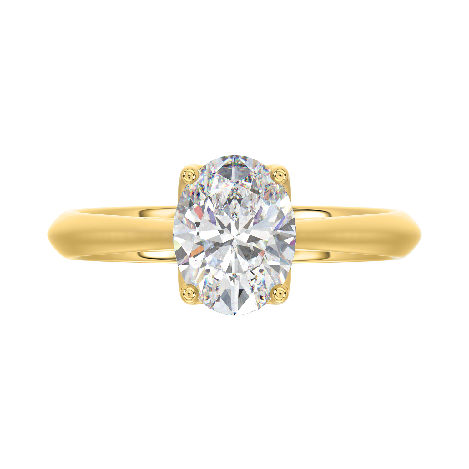2.00 CT Oval Lab Diamond Solitaire Ring in Yellow Gold, alternate view 5