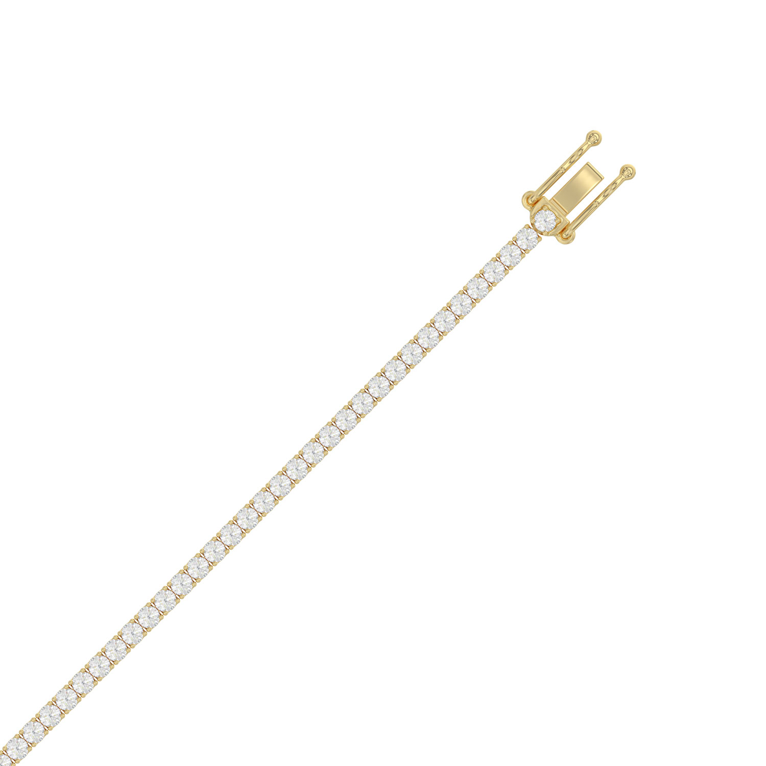 3.00 CTW Round Diamond Tennis Bracelet in Yellow Gold, alternate view 2