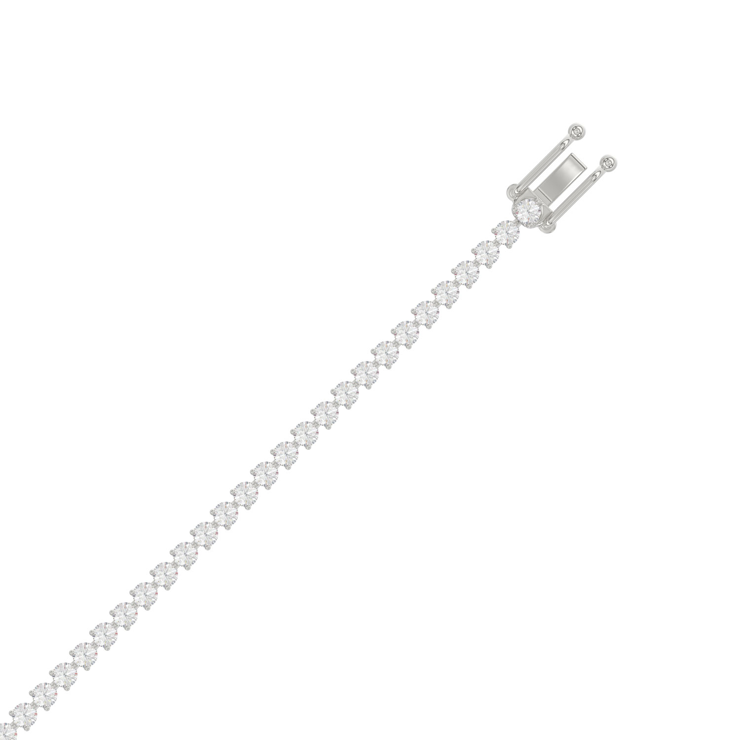 3.00 CTW Round Diamond Tennis Bracelet in White Gold, alternate view 3