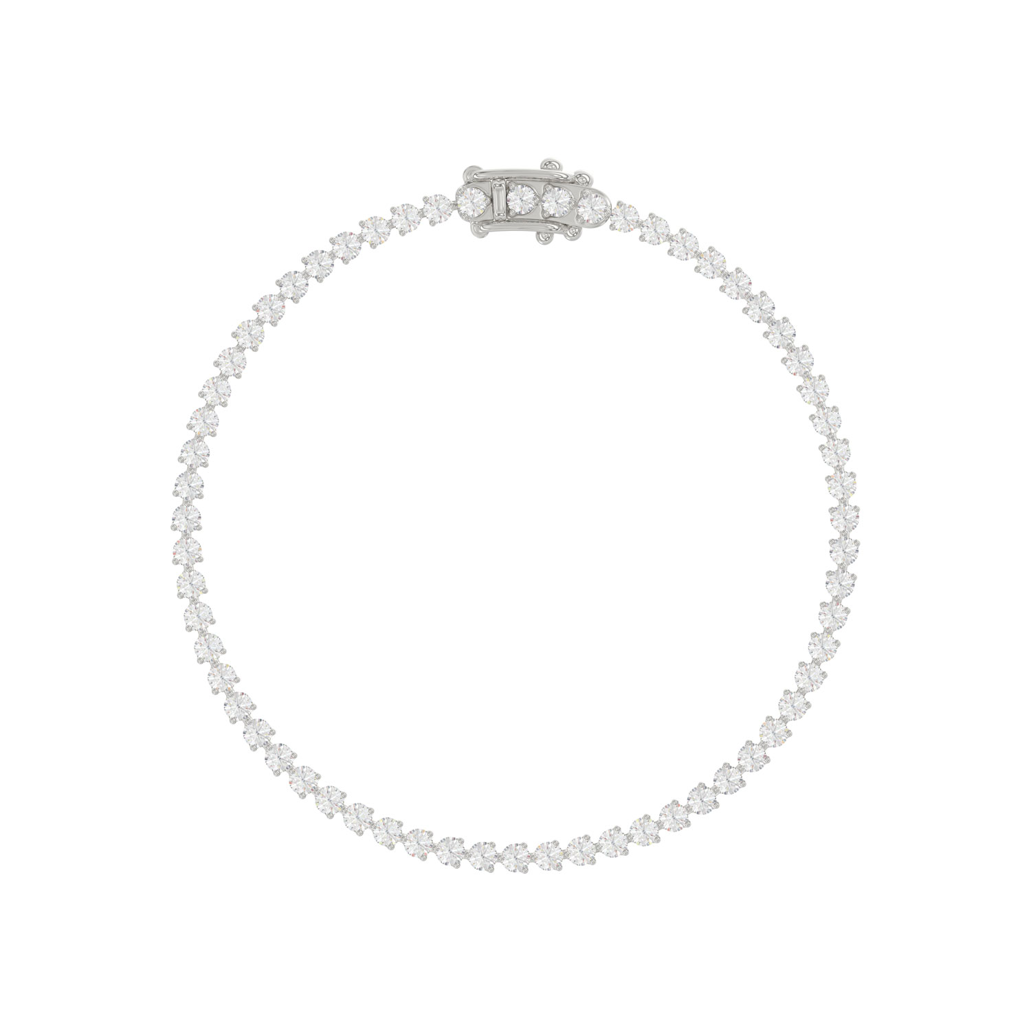 3.00 CTW Round Diamond Tennis Bracelet in White Gold, alternate view 4