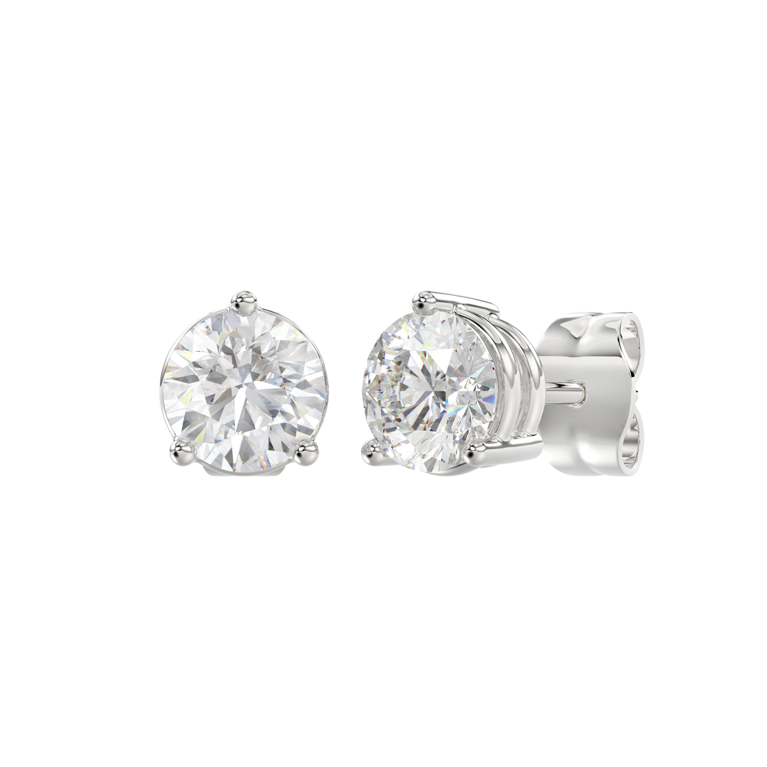 1.50 CTW Lab Diamond Stud Earrings in White Gold