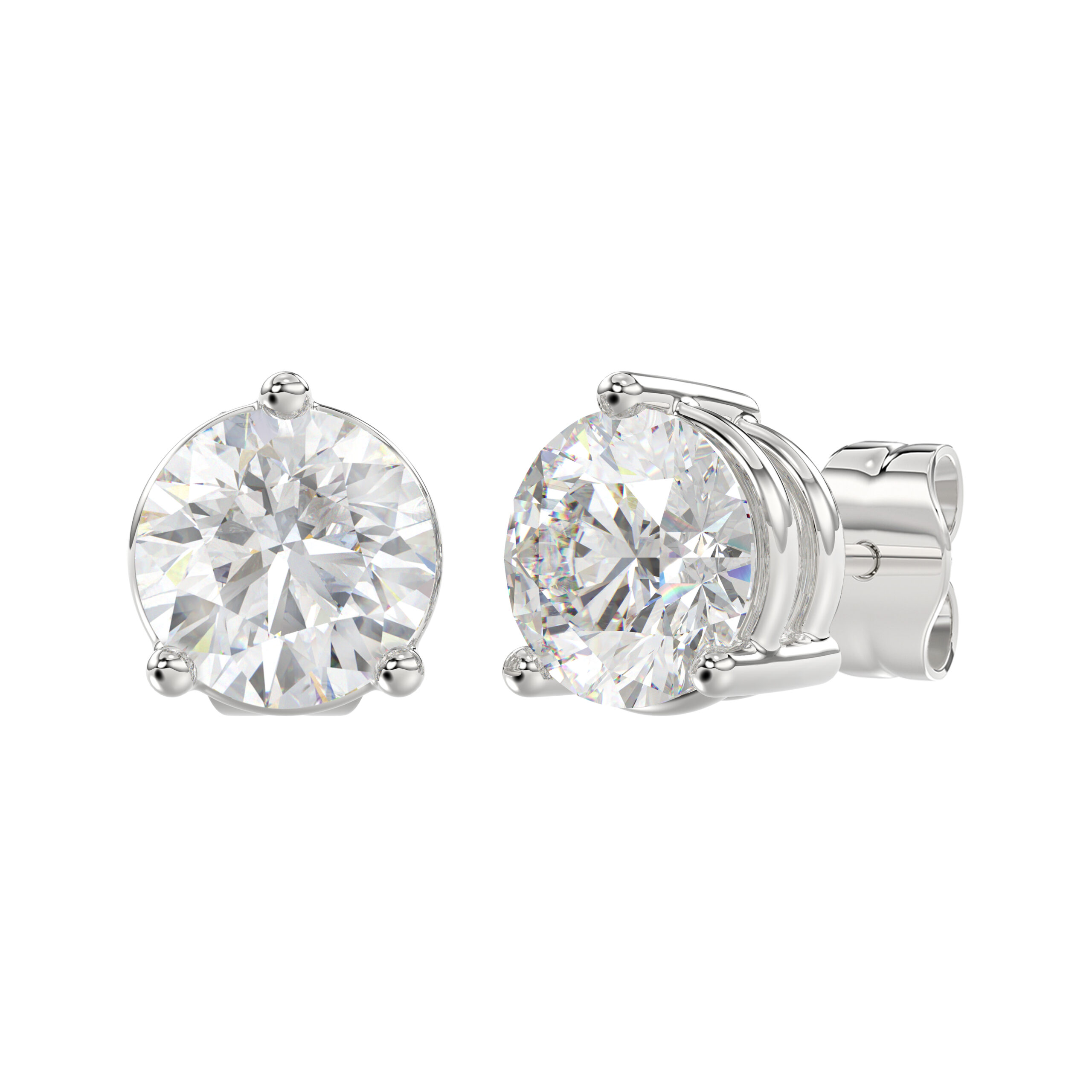 3.00 CT Stud Earrings in White Gold