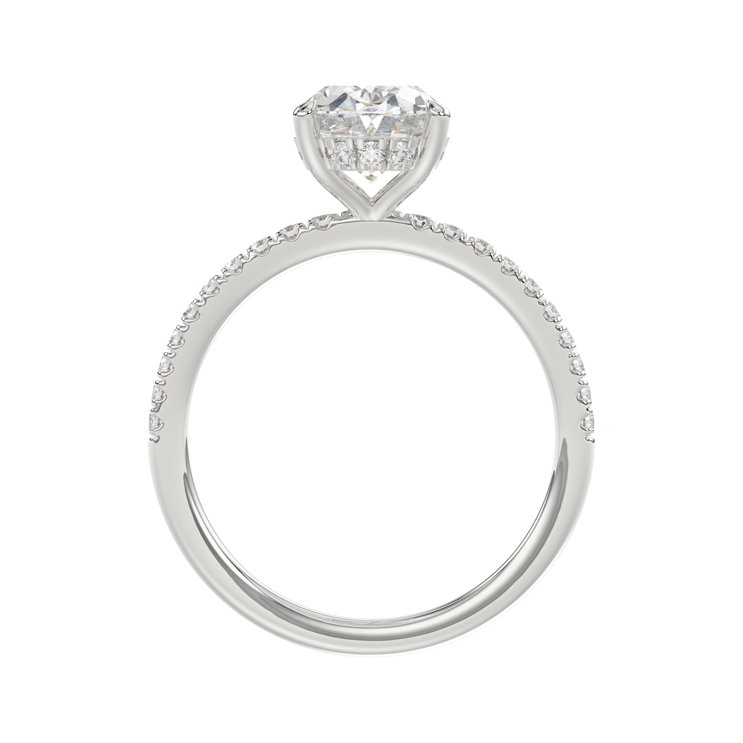 3.50 CTW Oval Lab Diamond Ring in White Gold, alternate view 3