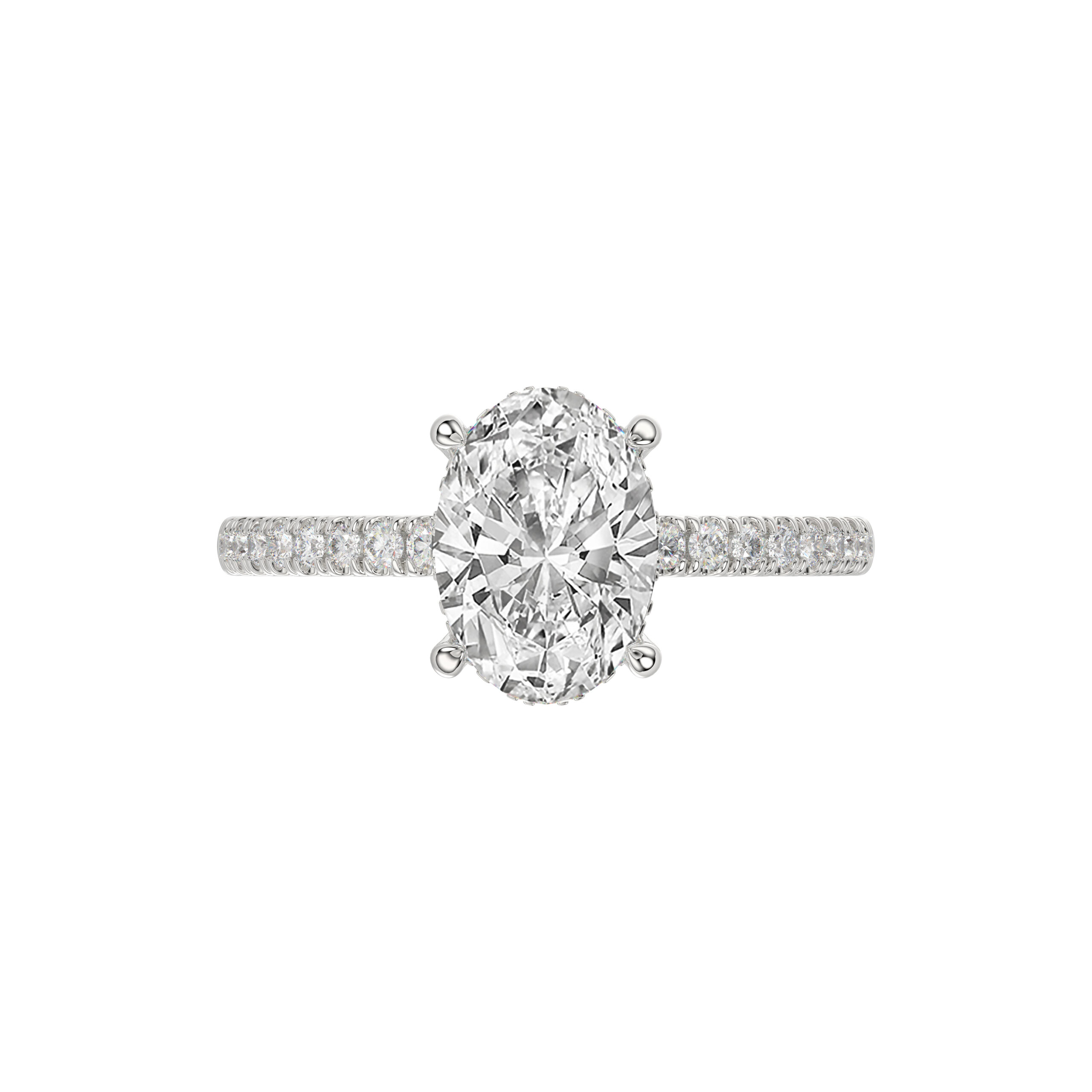 3.50 CTW Oval Lab Diamond Ring in White Gold, alternate view 5