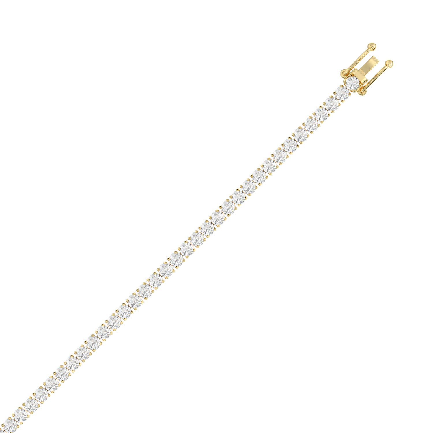 5.00 CTW Round Diamond Tennis Bracelet in Yellow Gold, alternate view 2