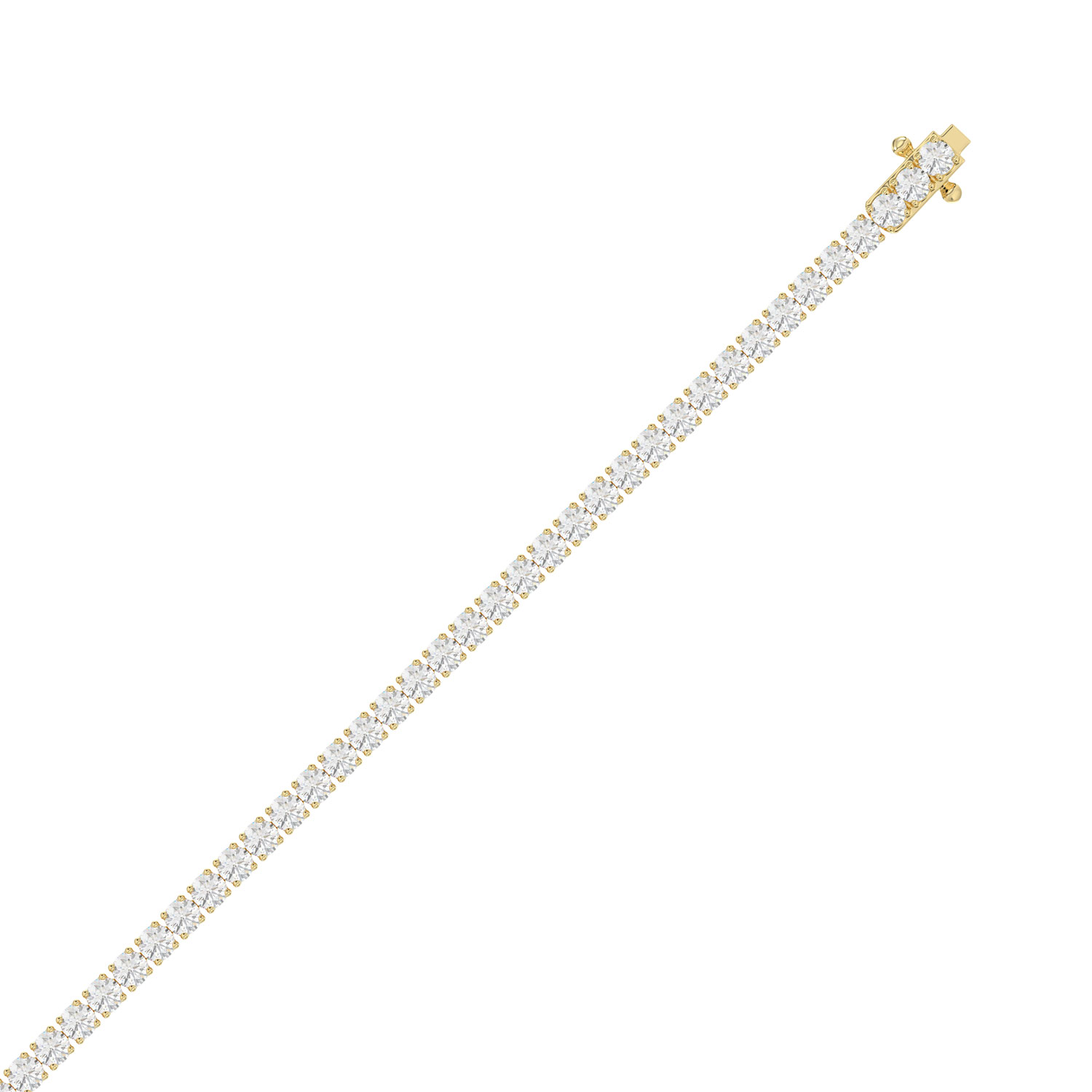 5.00 CTW Round Diamond Tennis Bracelet in Yellow Gold, alternate view 3