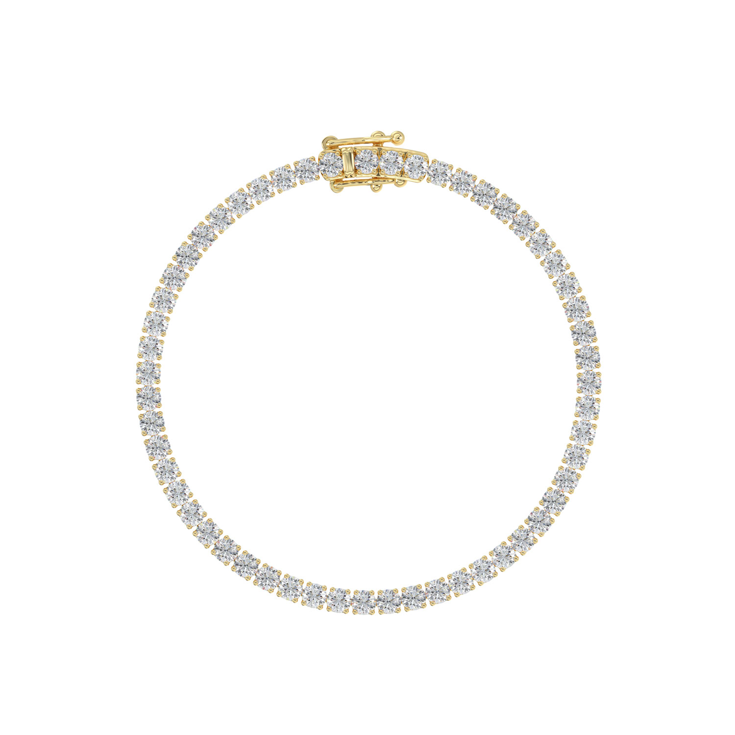 5.00 CTW Round Diamond Tennis Bracelet in Yellow Gold, alternate view 4