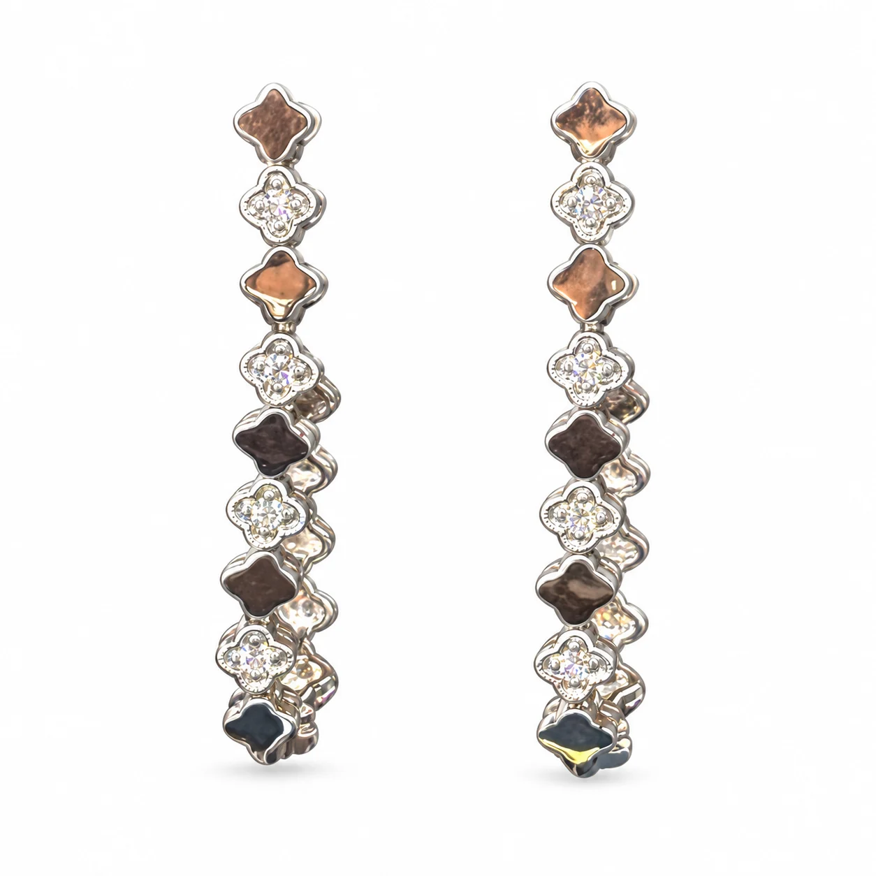 Geometric Drop Diamond in White Gold